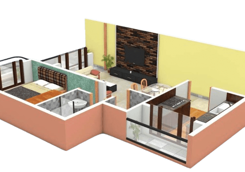 2 BHK Flat 875 Sq.Ft -TYPE E